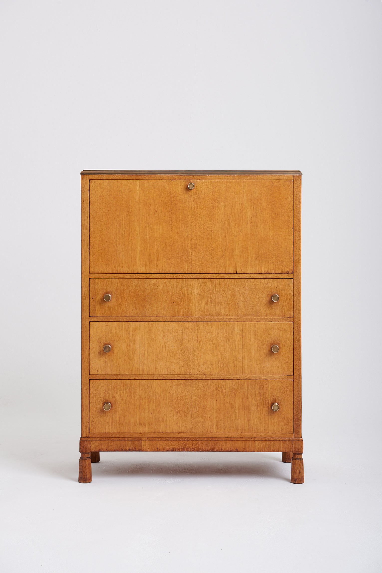Arts & Craft Oak Secretaire Cabinet by Morris of Glasgow