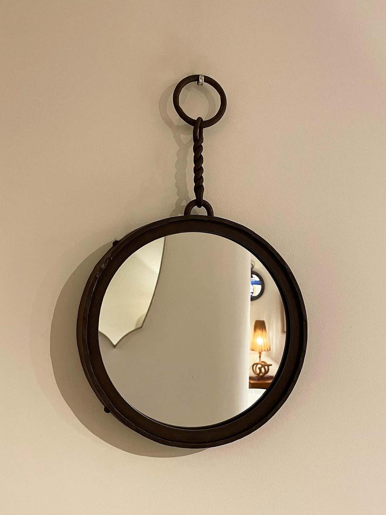 Mid-Century Iron Hung Mirror