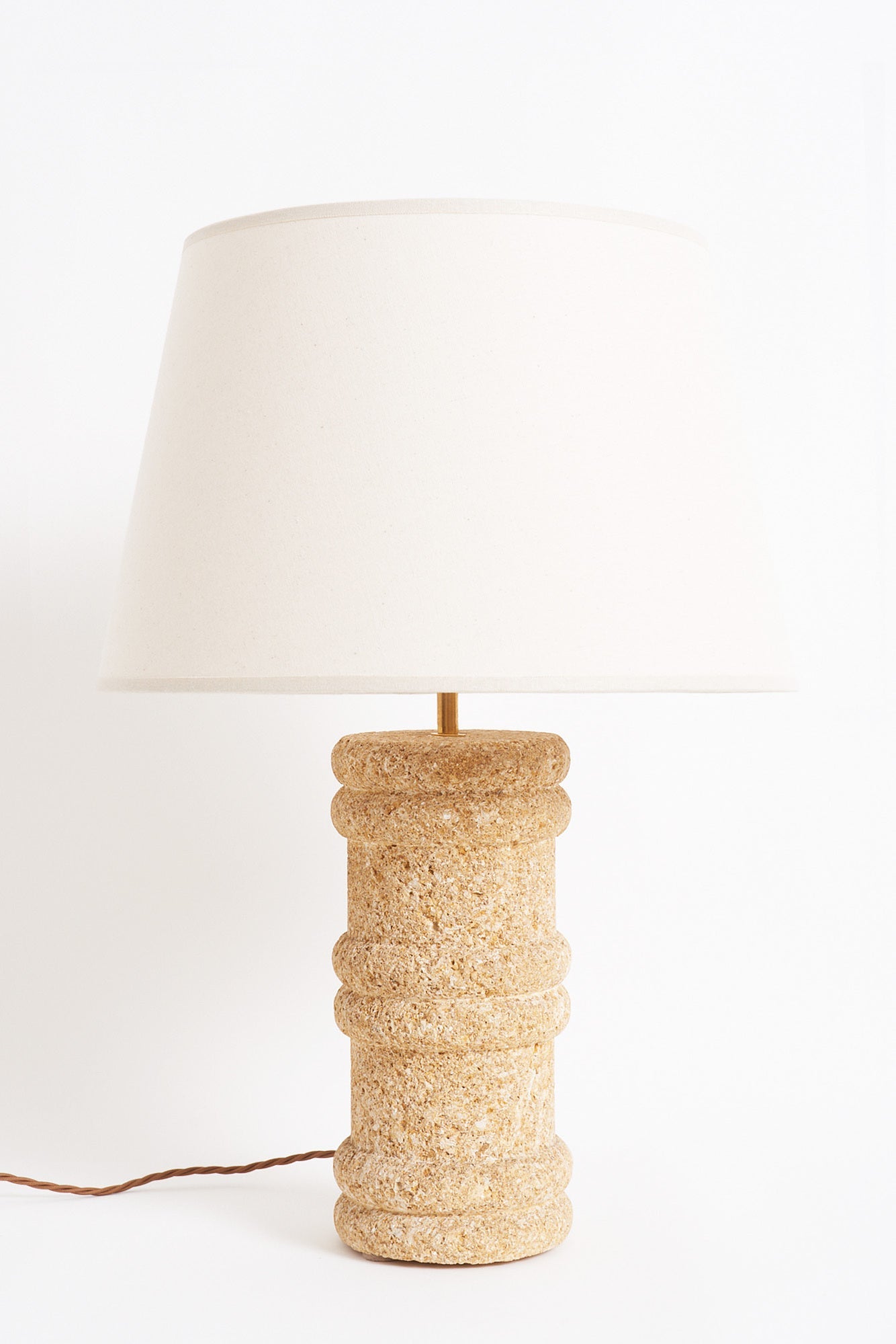 8845- Carved Stone Table lamp