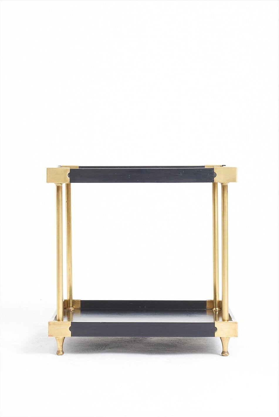 Pair of Black and Brass Side Tables