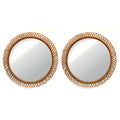 9429- Pair of Large Cane Round Mirrors